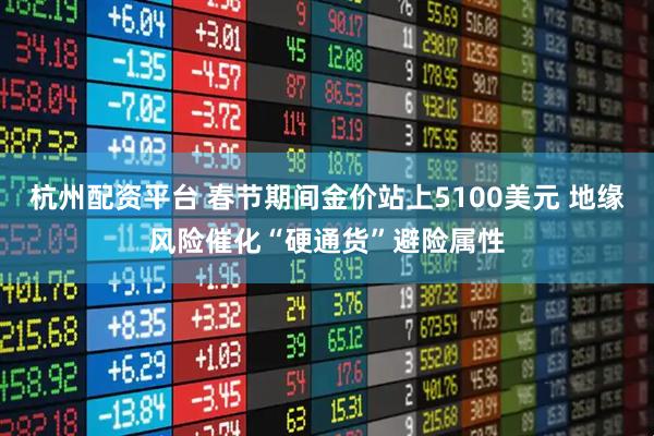 杭州配资平台 春节期间金价站上5100美元 地缘风险催化“硬通货”避险属性